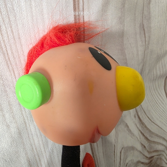 Ertl Jibber Jabber Plush Doll Toy Red Mohawk Rainbow Graffiti 15 Inch 1994